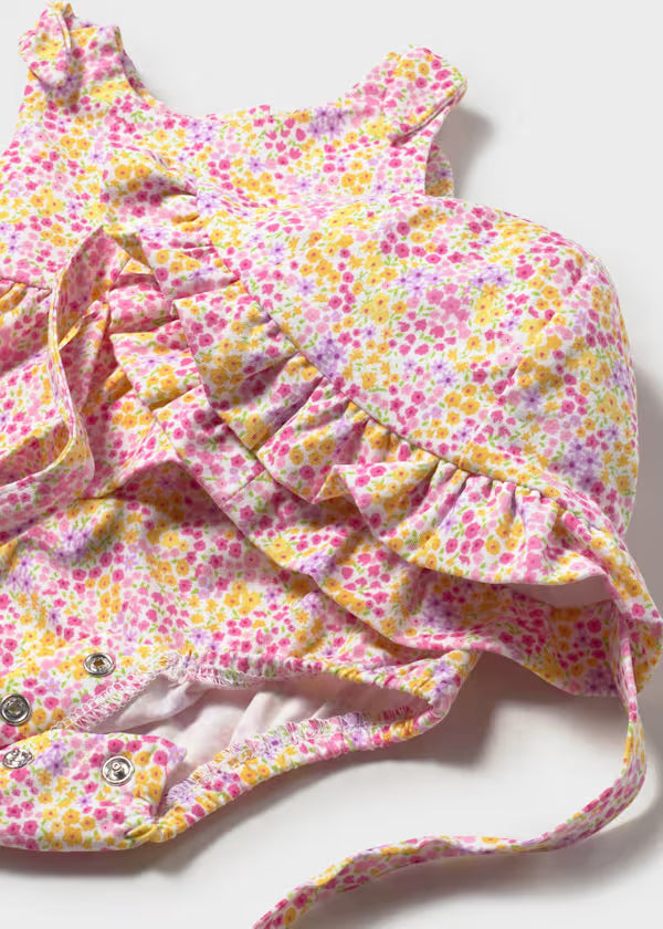 Mayoral Pink Floral Printed Romper & Hat