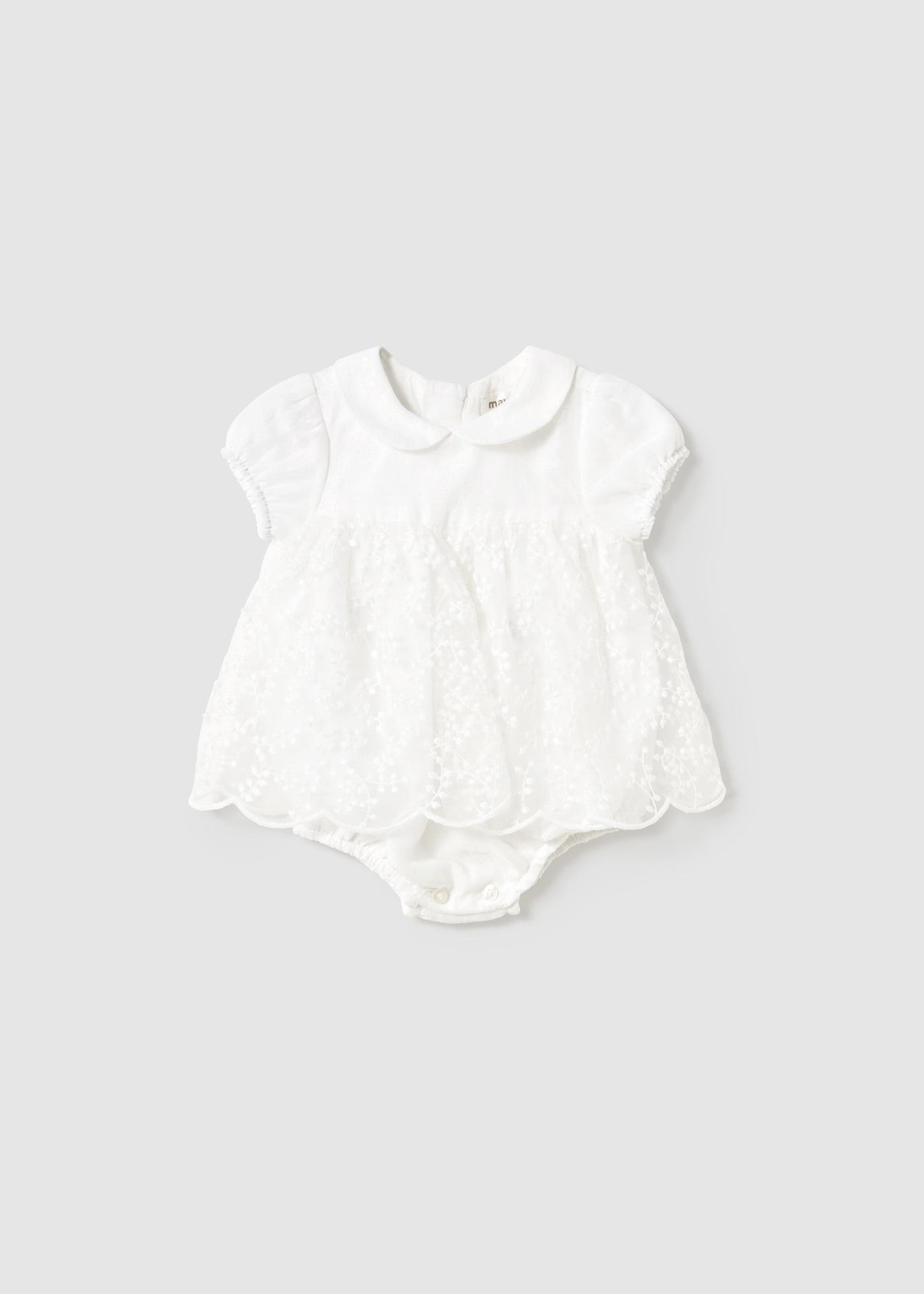 Mayoral White Embroidered Onesie