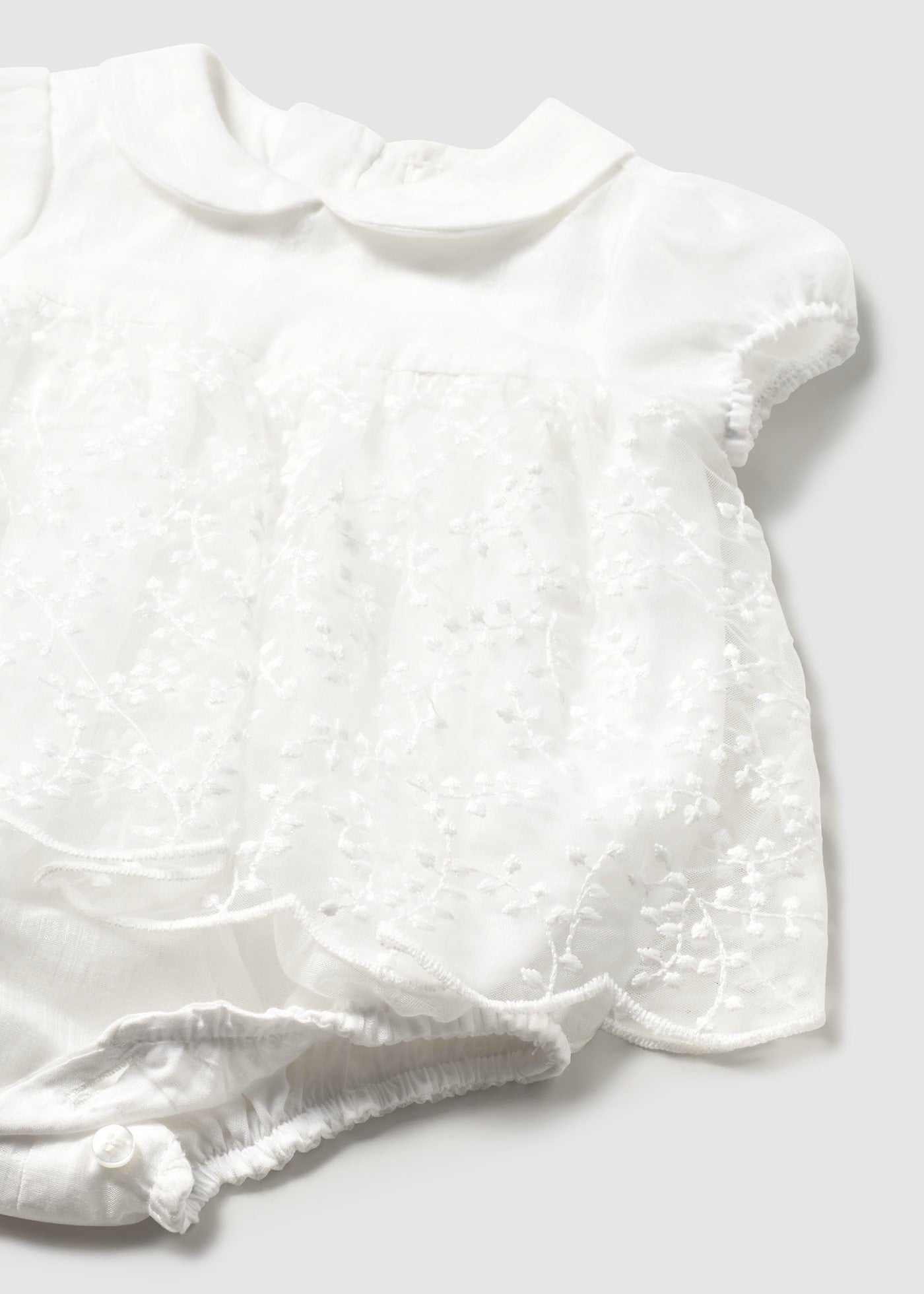 Mayoral White Embroidered Onesie