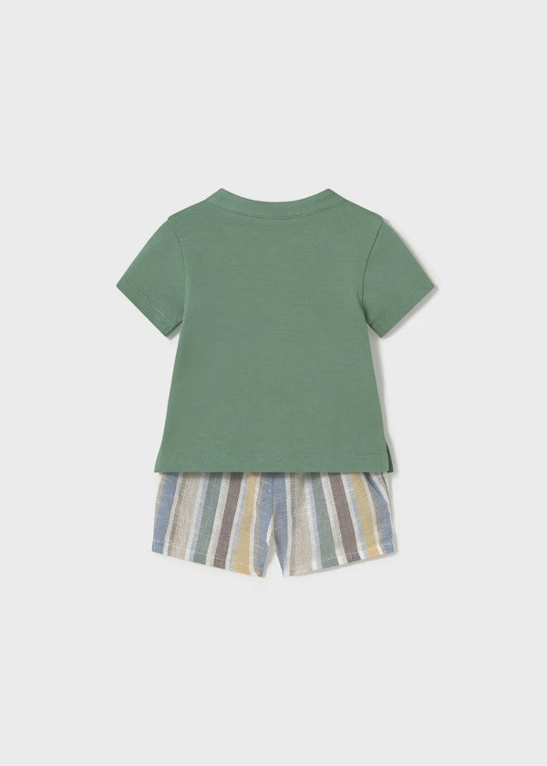 Mayoral Broccoli Stripe Henley Set