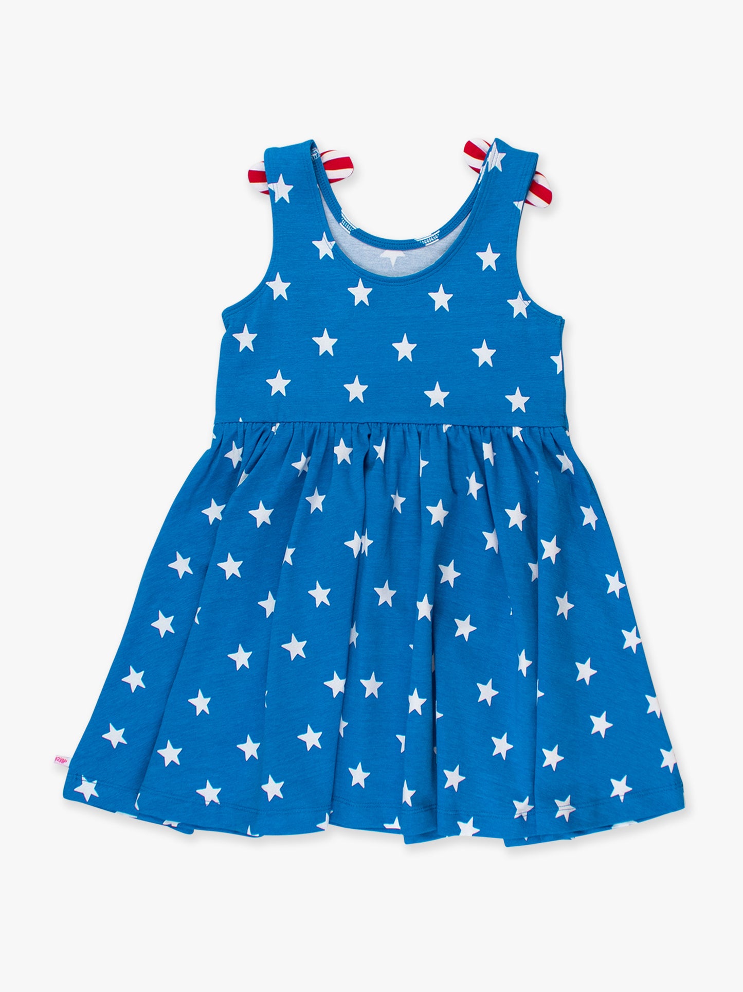 RuffleButts Stars & Stripe Tie Shoulder Twirl Dress