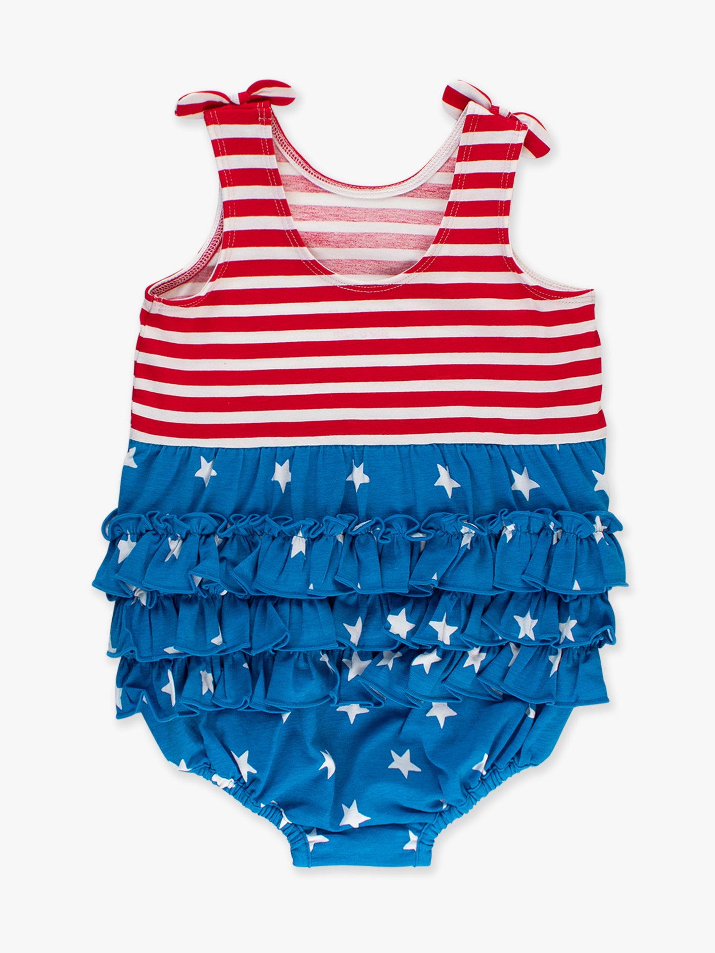 RuffleButts Stars & Stripes Bubble Romper