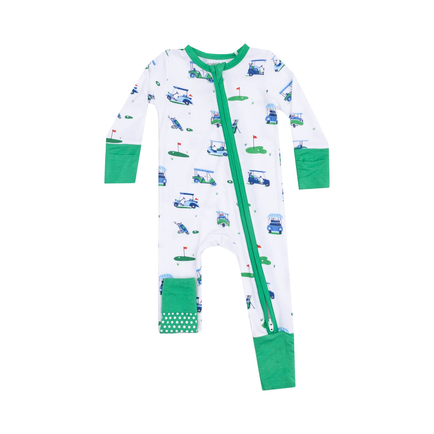 Angel Dear Vintage Blue Golf Cart Zipper Romper