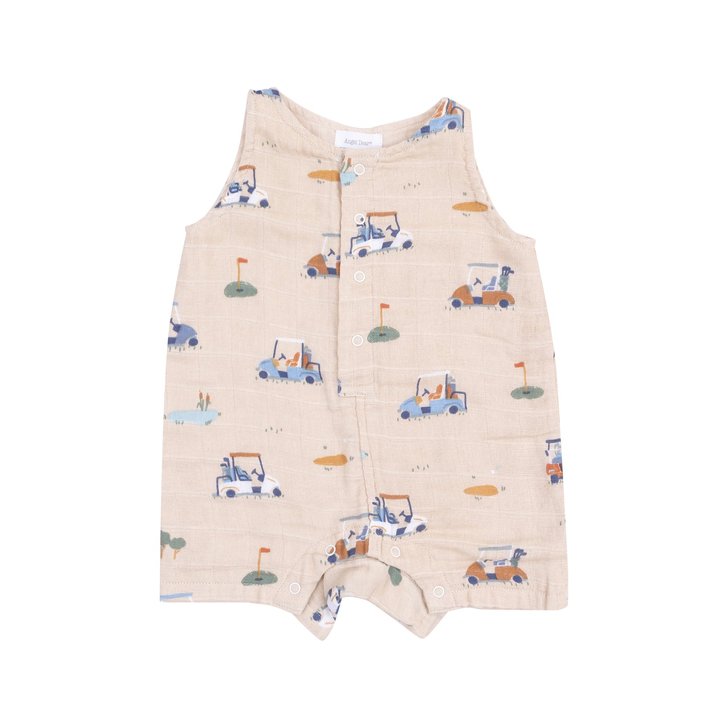 Angel Dear Golf Cart Cutie Oatmilk Sleeveless Romper