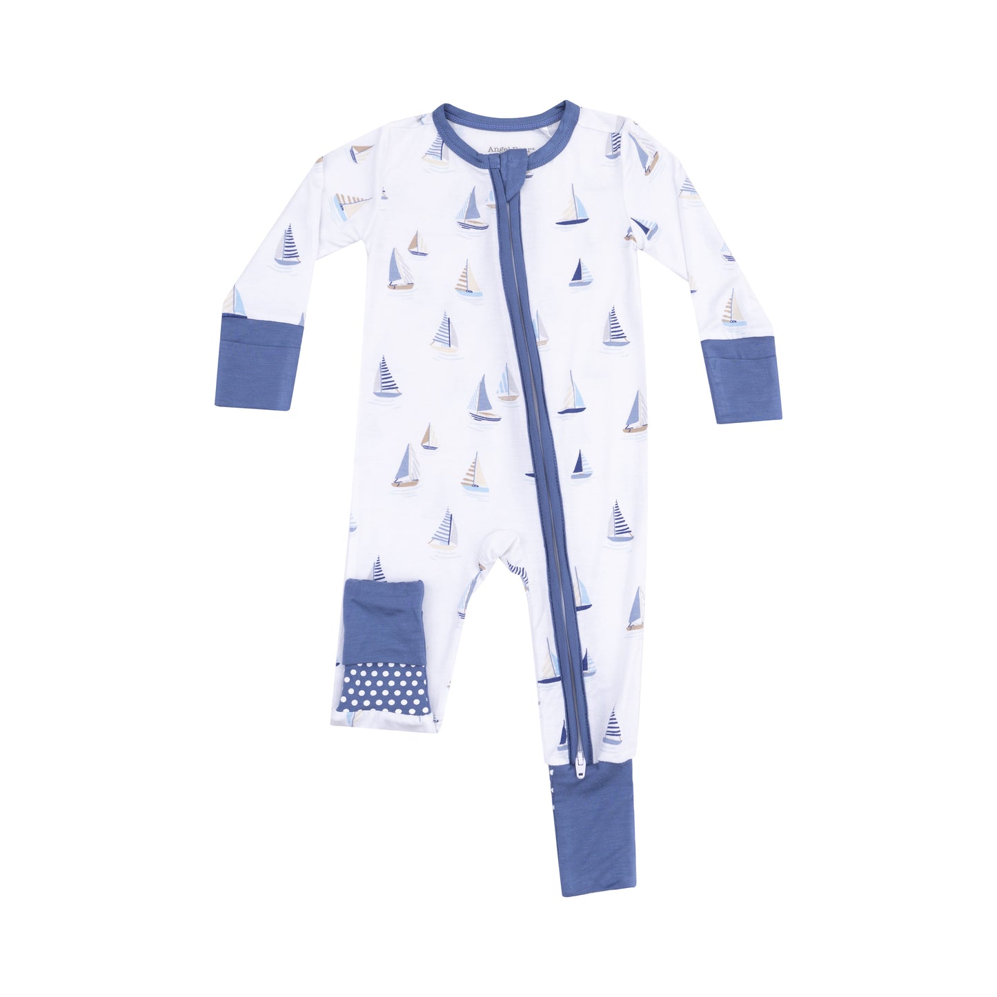 Angel Dear Blue Sailboat Zipper Romper