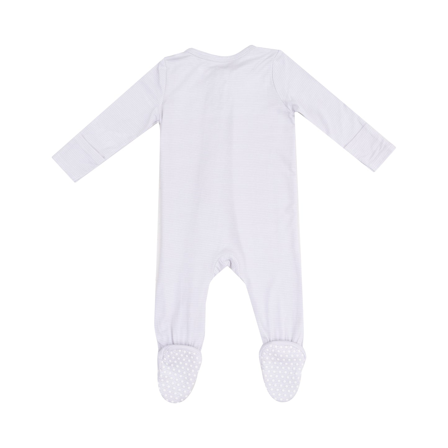 Angel Dear Stripe Classic Grey Zipper Footie