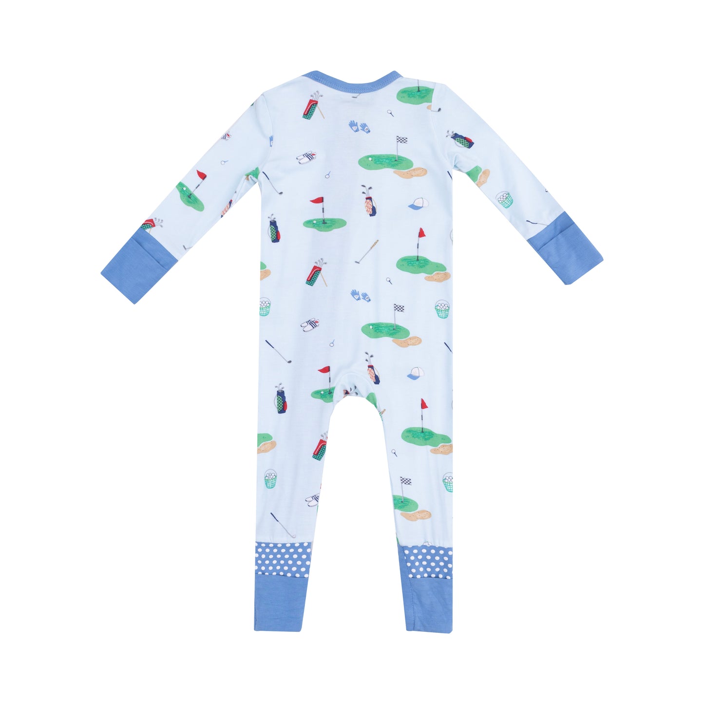 Angel Dear Blue Golf Things Zipper Romper