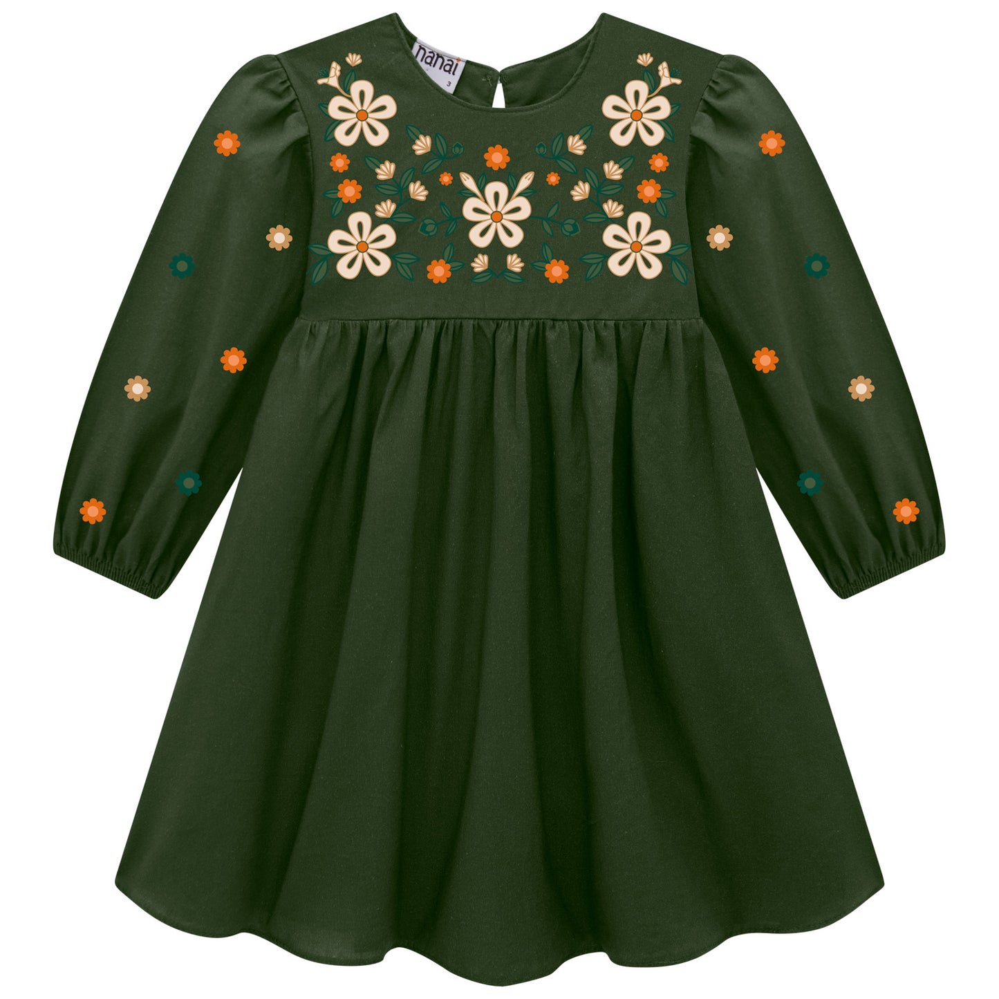 Nanai Jungle Green Embroidered Dress