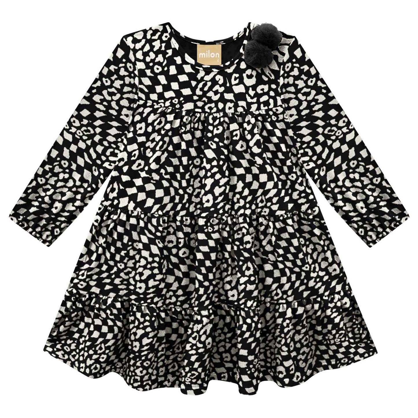 Milon Black & White Printed Dress