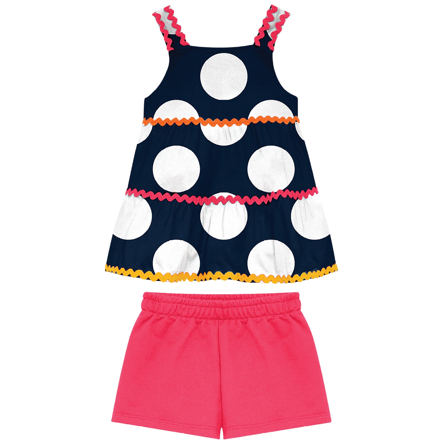 Nanai Navy Dot Ric Rac Set