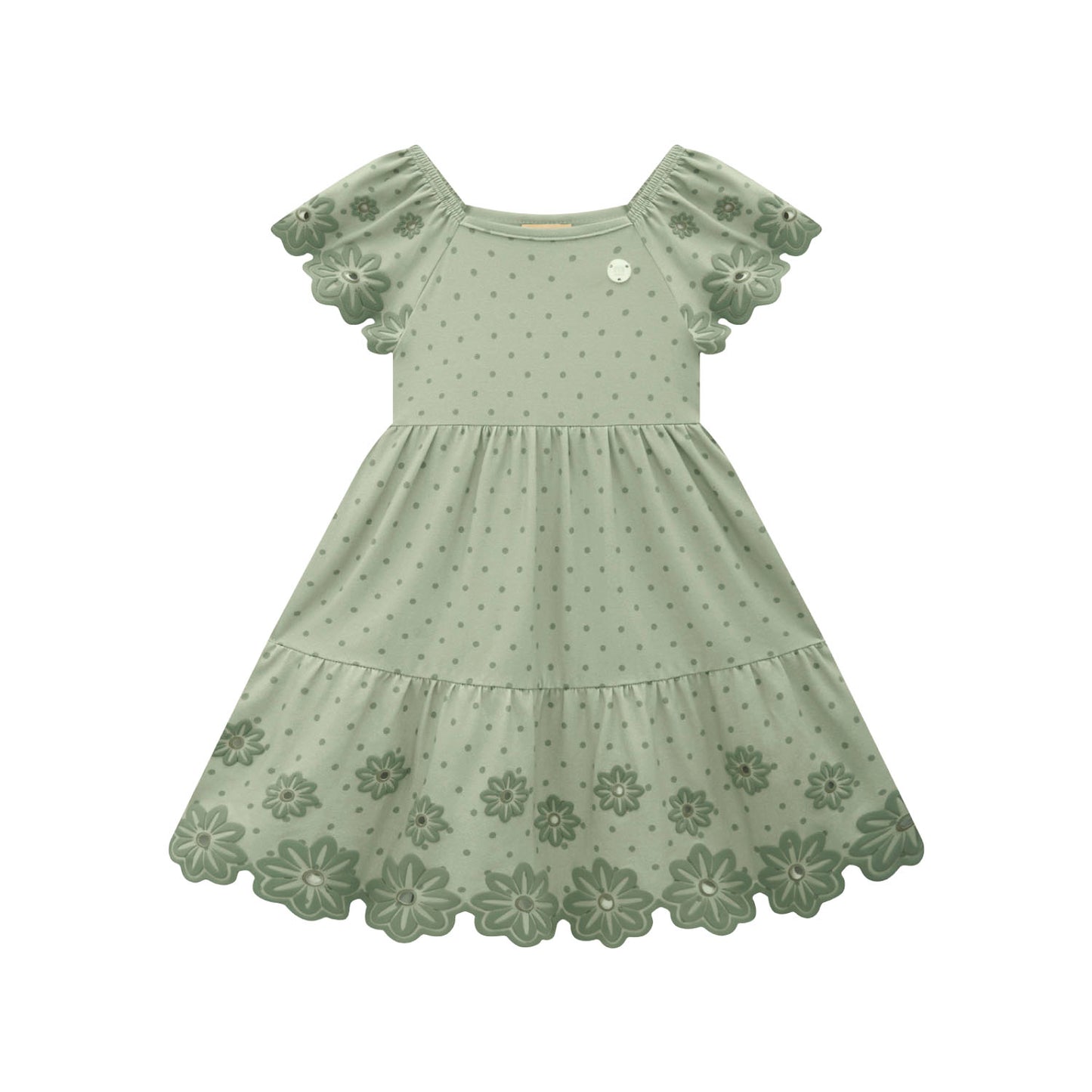 Milon Wasasbi Green Flower Dot Dress