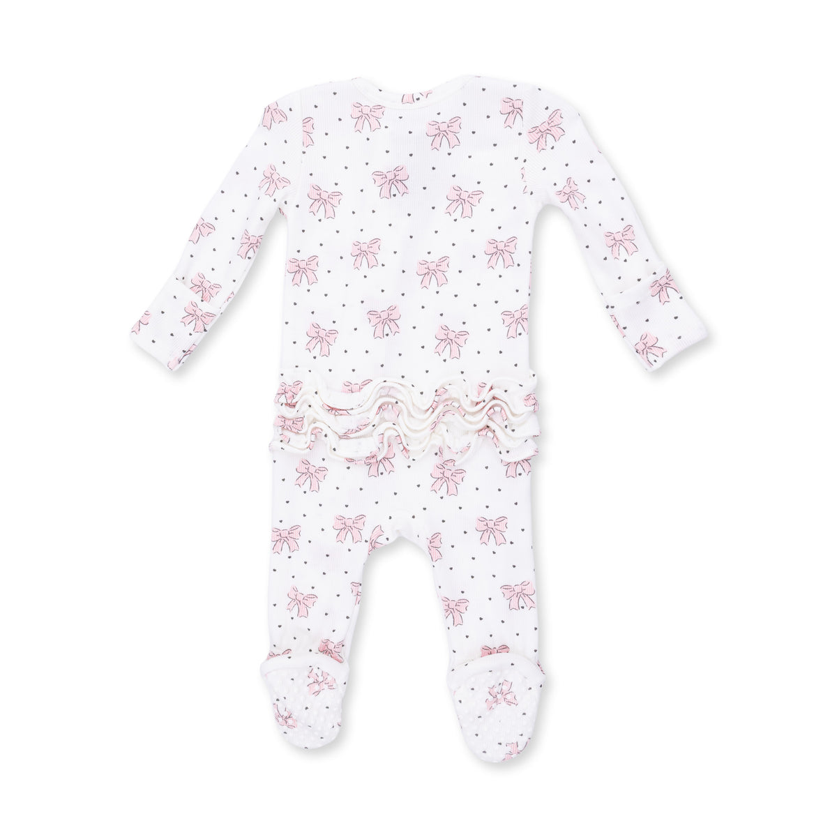 Angel Dear Bows & Hearts Ruffle Footie