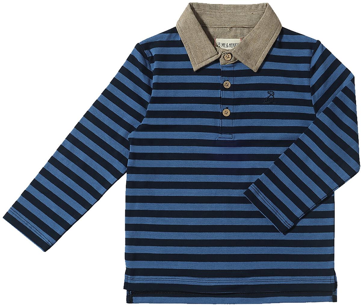 Me & Henry Waverly Navy/Blue Stripe Polo Shirt