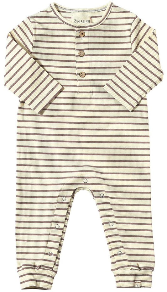Me & Henry Mason Taupe Stripe Romper