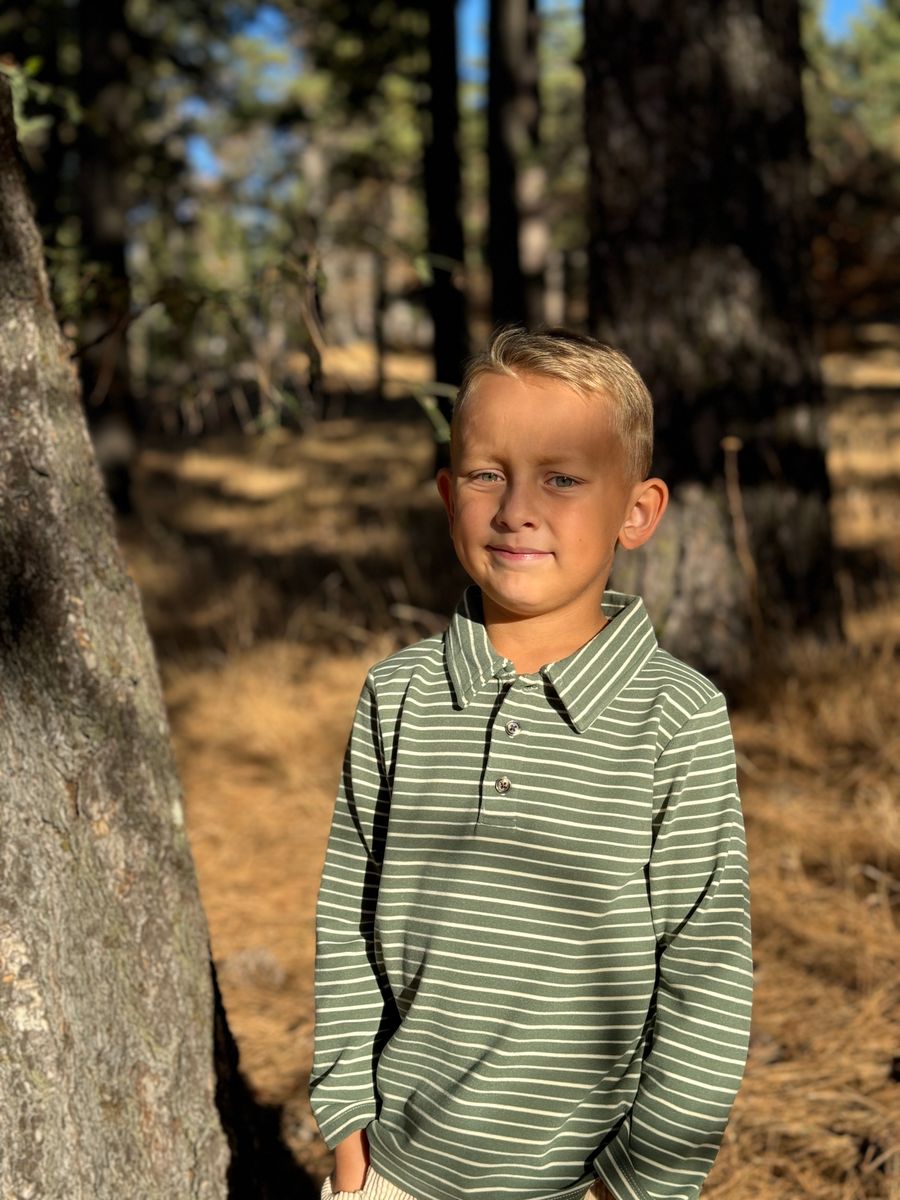 Me & Henry Forest/Cream Spencer Polo