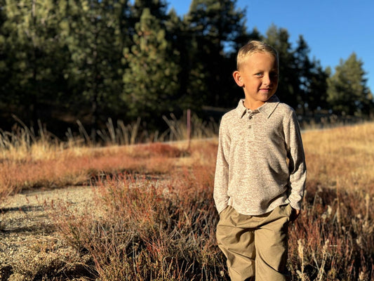 Me & Henry Heathered Beige Spencer Polo