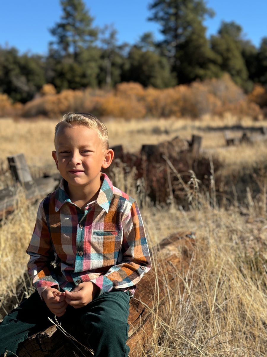 Me & Henry Atwood Rust/Turquoise Madras Shirt