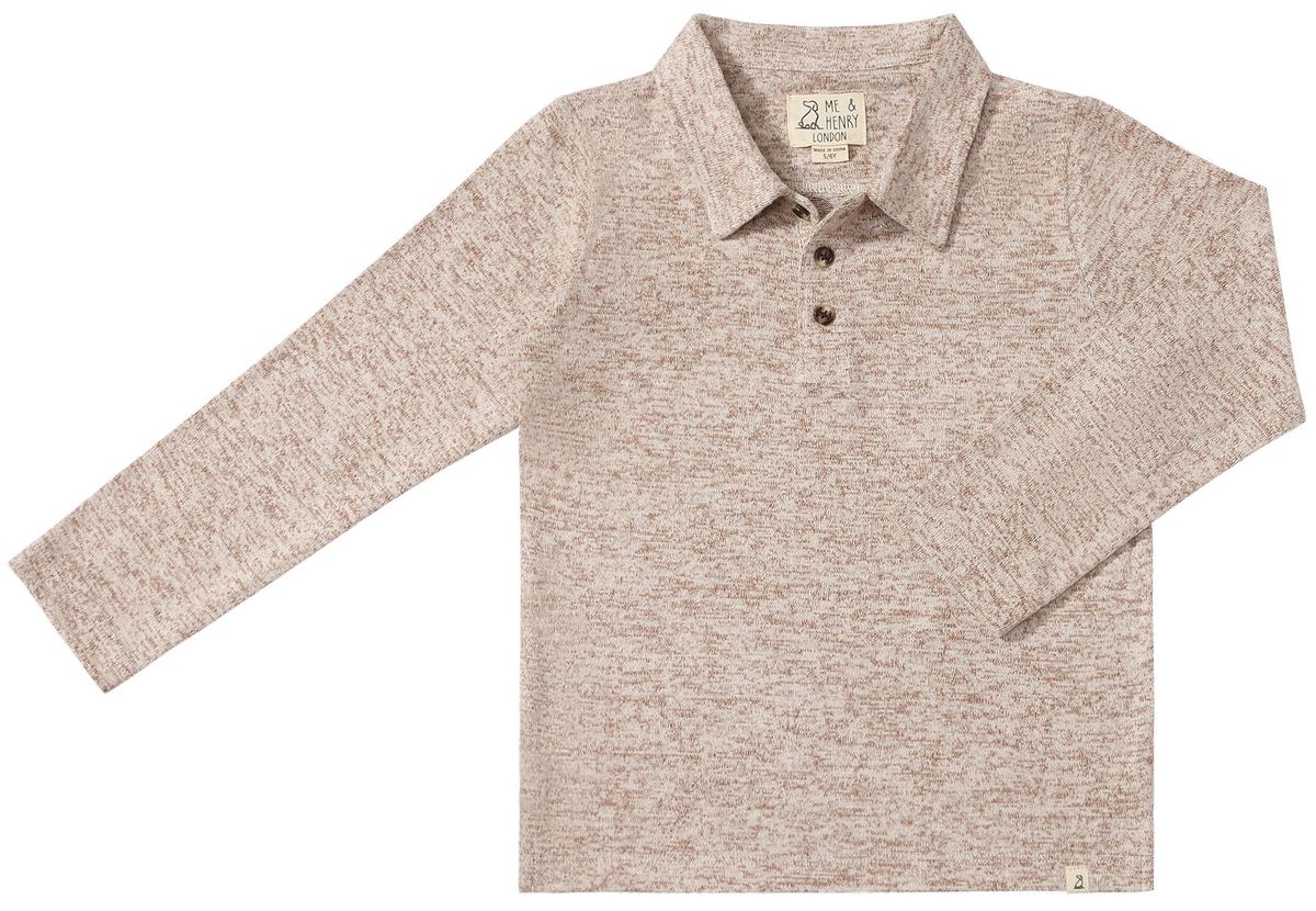 Me & Henry Heathered Beige Spencer Polo