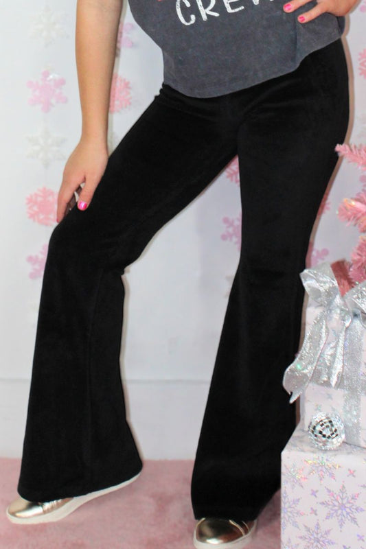 Paper Flower Black Flare Pant