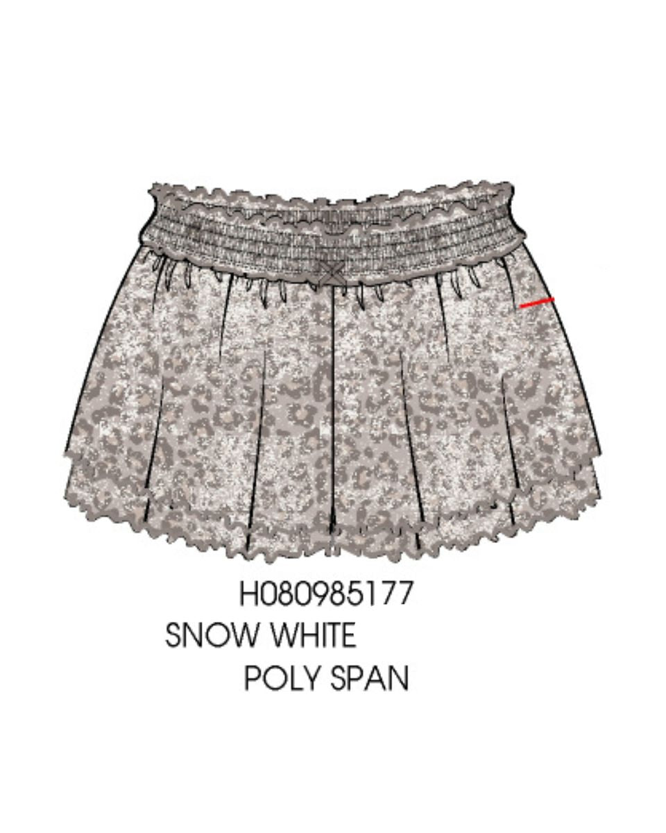 Paper Flower Animal Print Ruffle Short