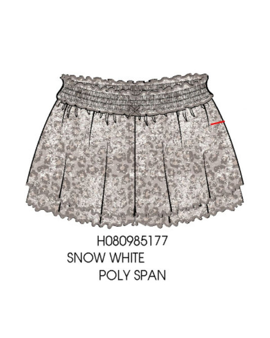 Paper Flower Animal Print Ruffle Short