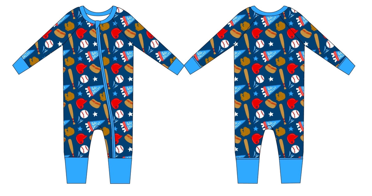 Baseball Zippy Romper