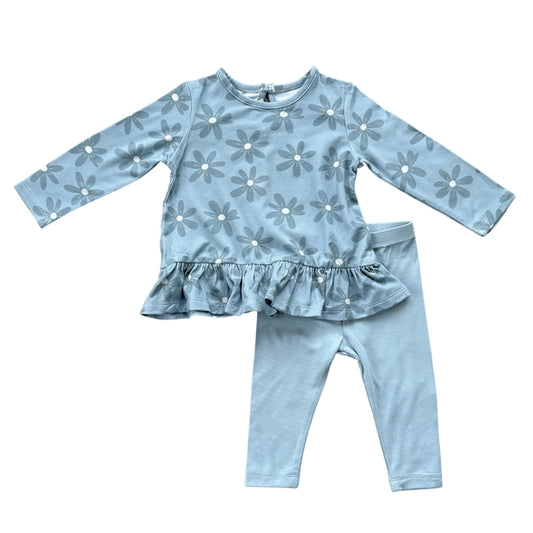 Babysprouts Daisy in Ski Blue Peplum Set