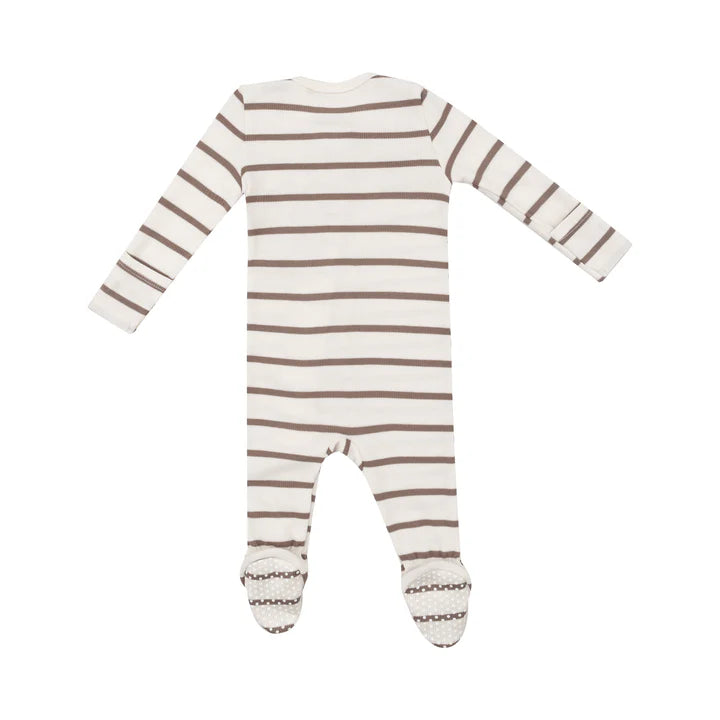 Angel Dear Brown Stripe Ribbed Footie