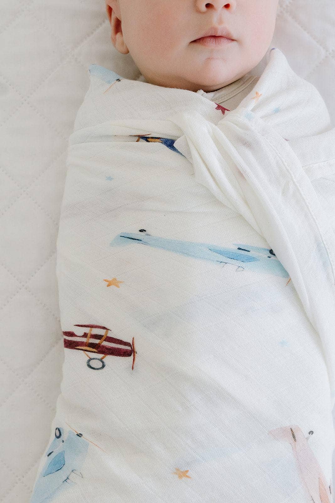 Vintage Airplanes Muslin Swaddle Blanket
