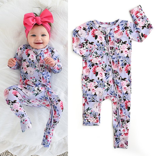 Emerson Floral Ruffle Zip Romper