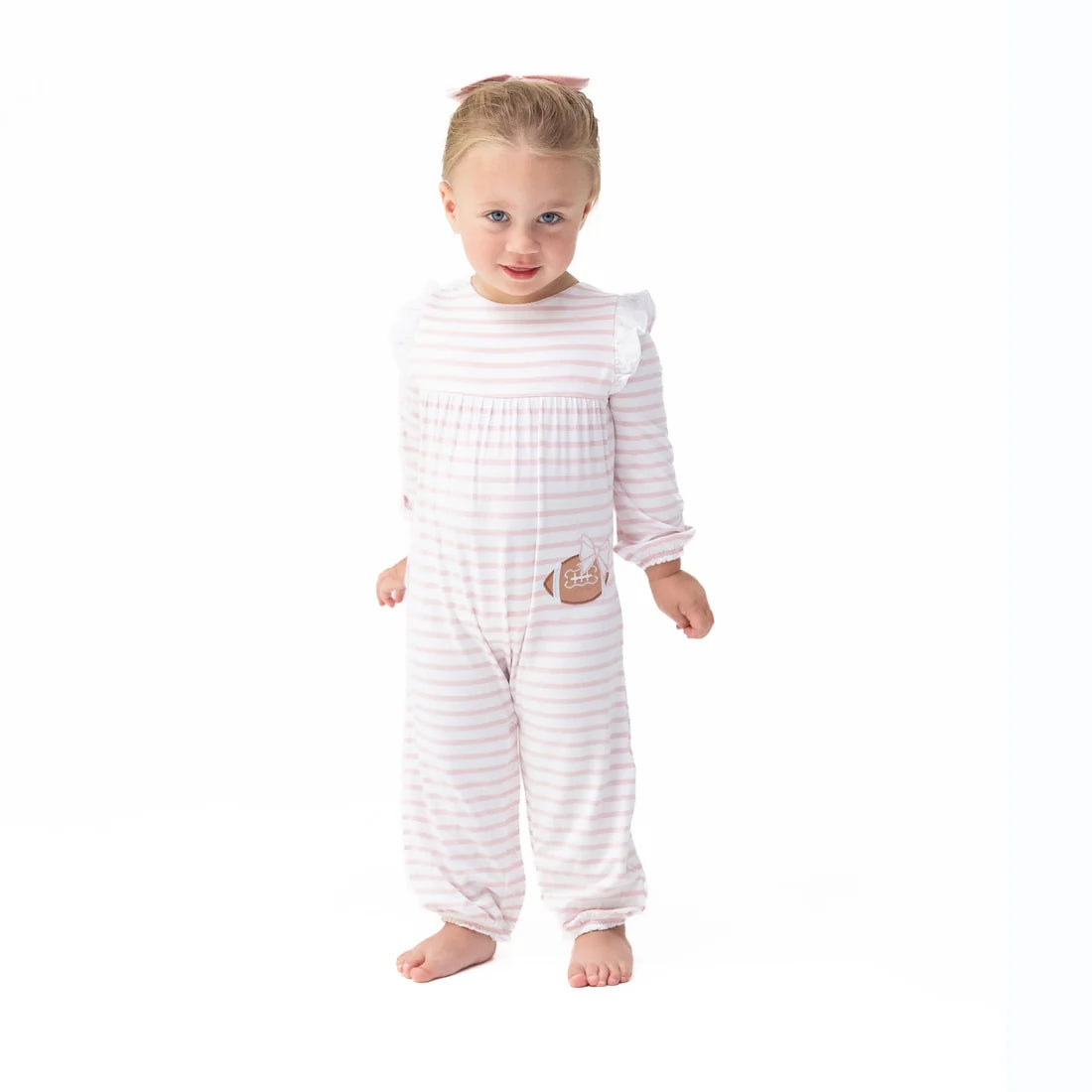 Angel Dear Football Ruffle Sleeve Snap Romper