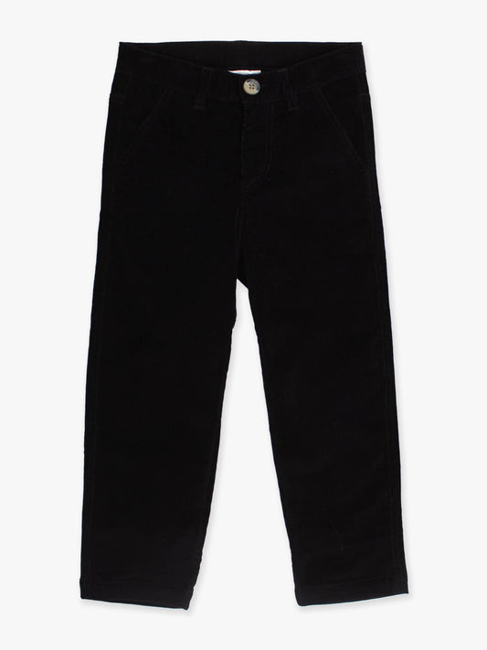 Boys Black Stretch Corduroy Pants