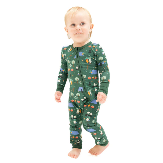 Angel Dear Camping Veggies Zipper Romper