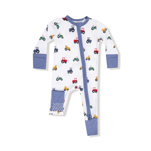 Angel Dear Mini Tractors Zipper Romper