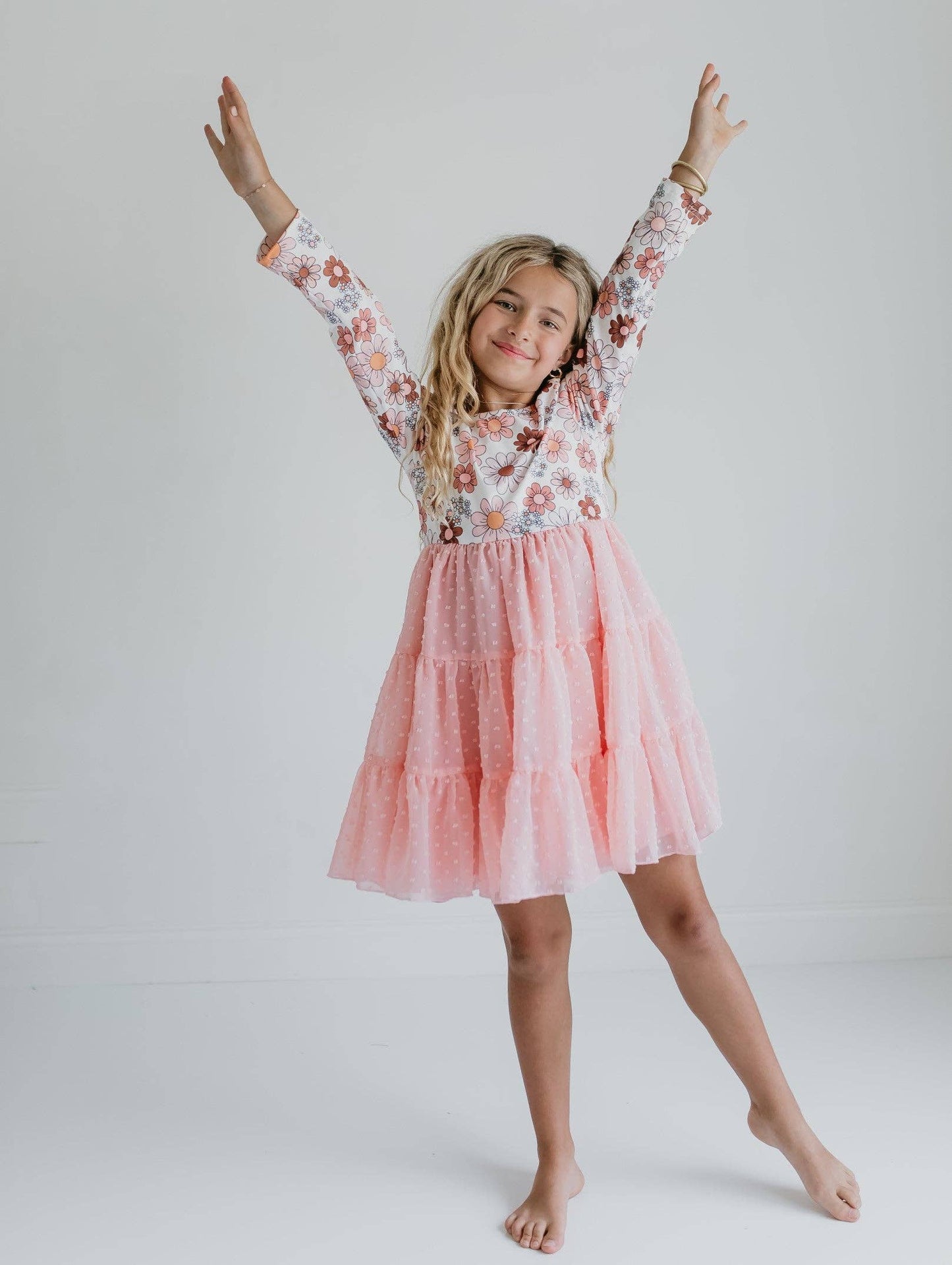 Retro Flower Swiss Dot Dress