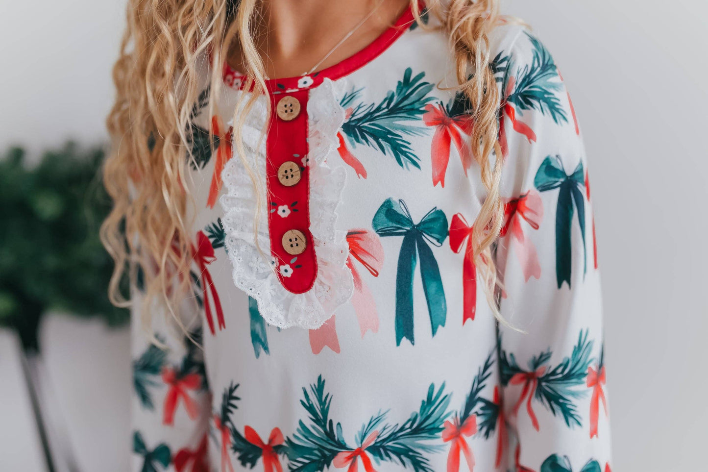 Holly & Bows Christmas Holiday Lounge Gown