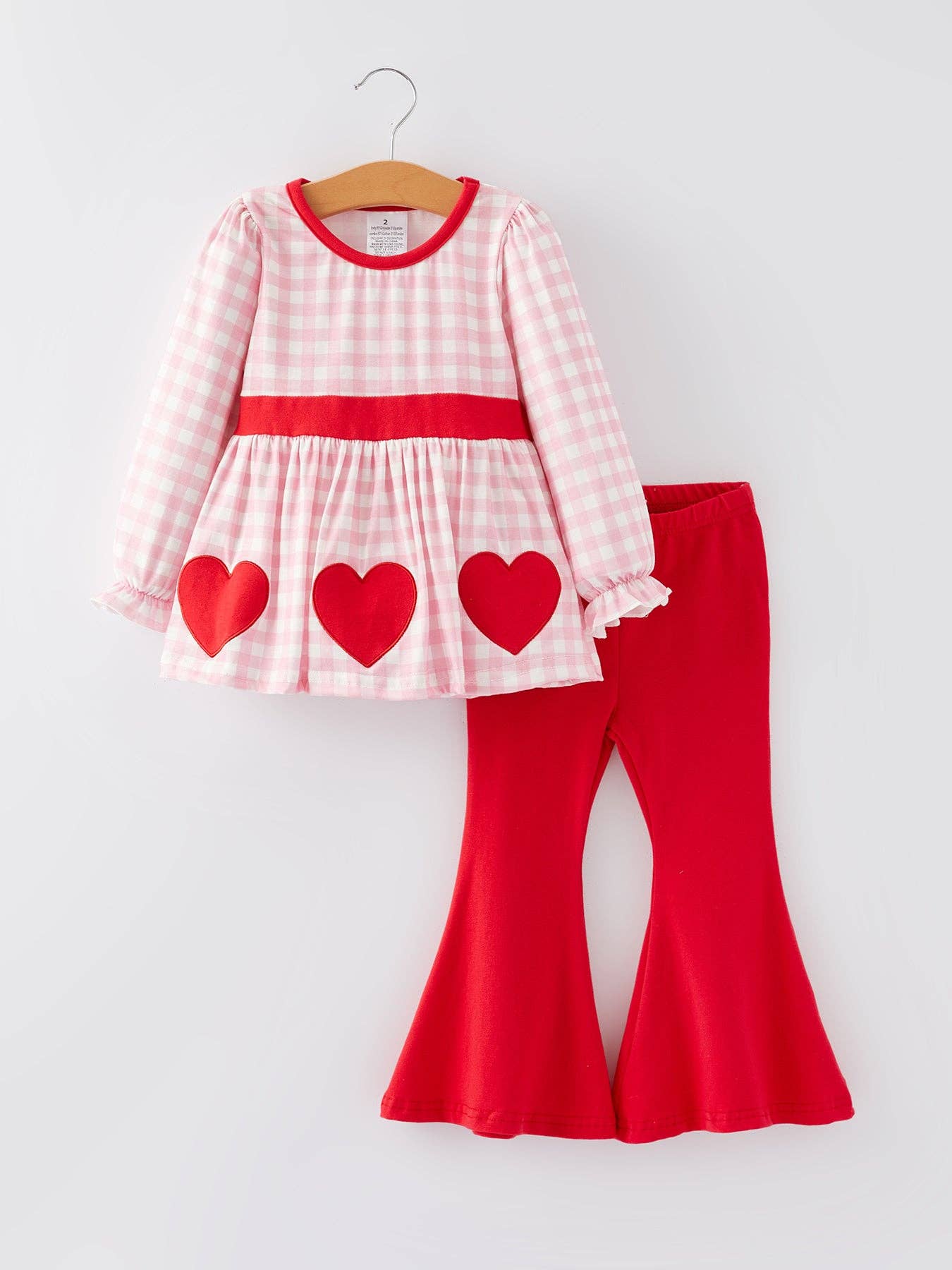 Pink Check Heart Set