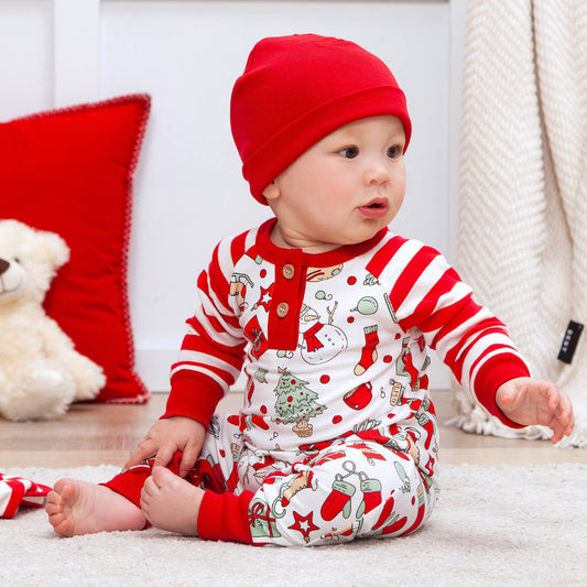 Christmas Bamboo Henley Romper