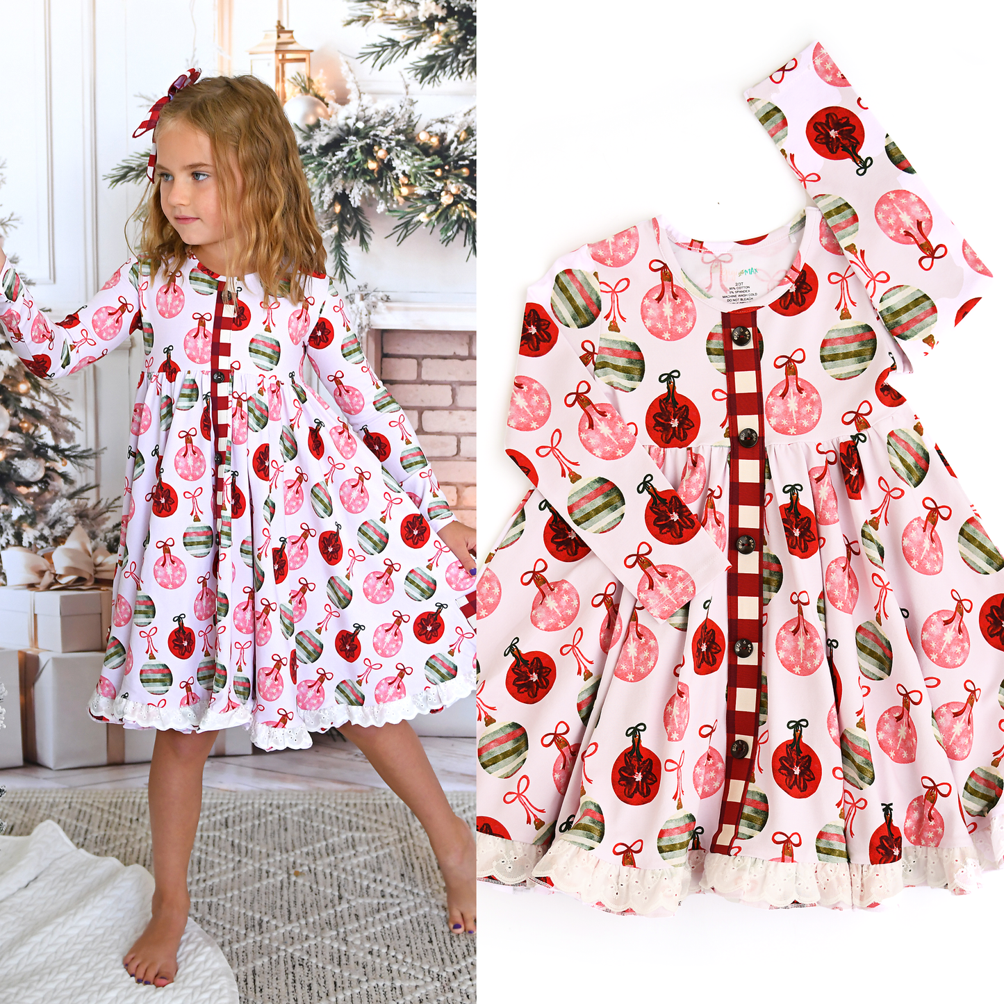 Gigi & Max Kit Ornaments Button Dress