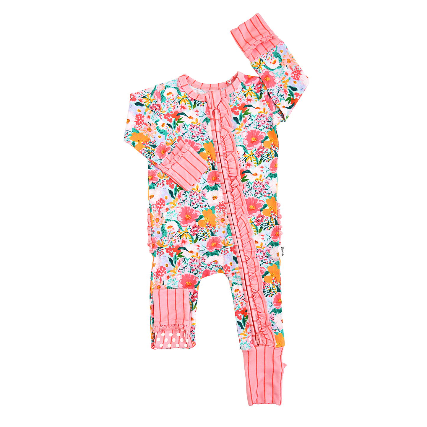Gigi & Max Cecelia Floral Ruffle Zipper Romper
