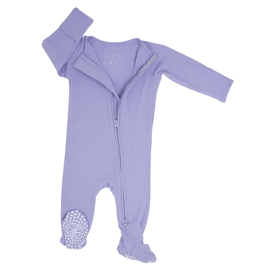 Sweet Bamboo Orchid Petal Ribbed Footie