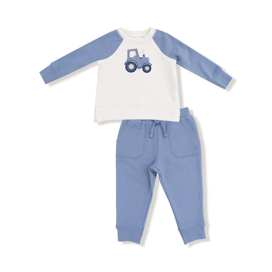 Angel Dear Mini Tractors French Terry Jogger Set