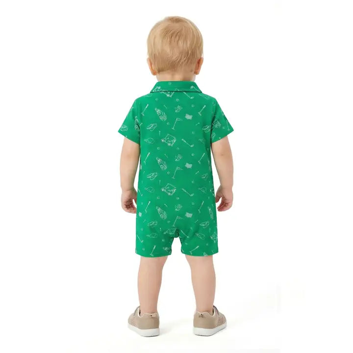 Andy & Evan Green Golf Romper