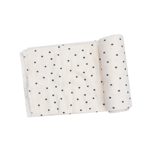 Angel Dear Navy Mini Dot Swaddle Blanket