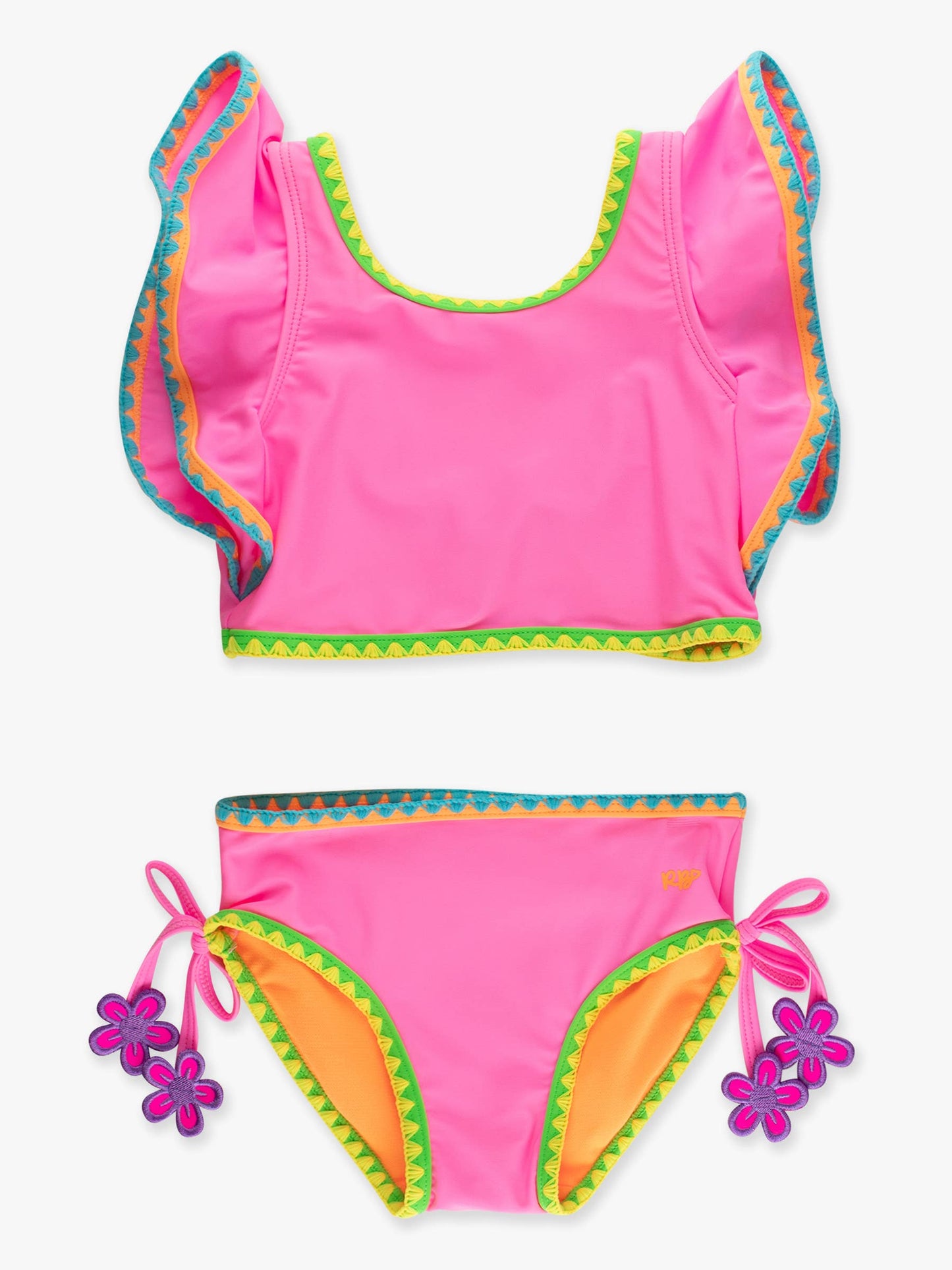 Neon Pink Crochet Butterfly Swimsuit