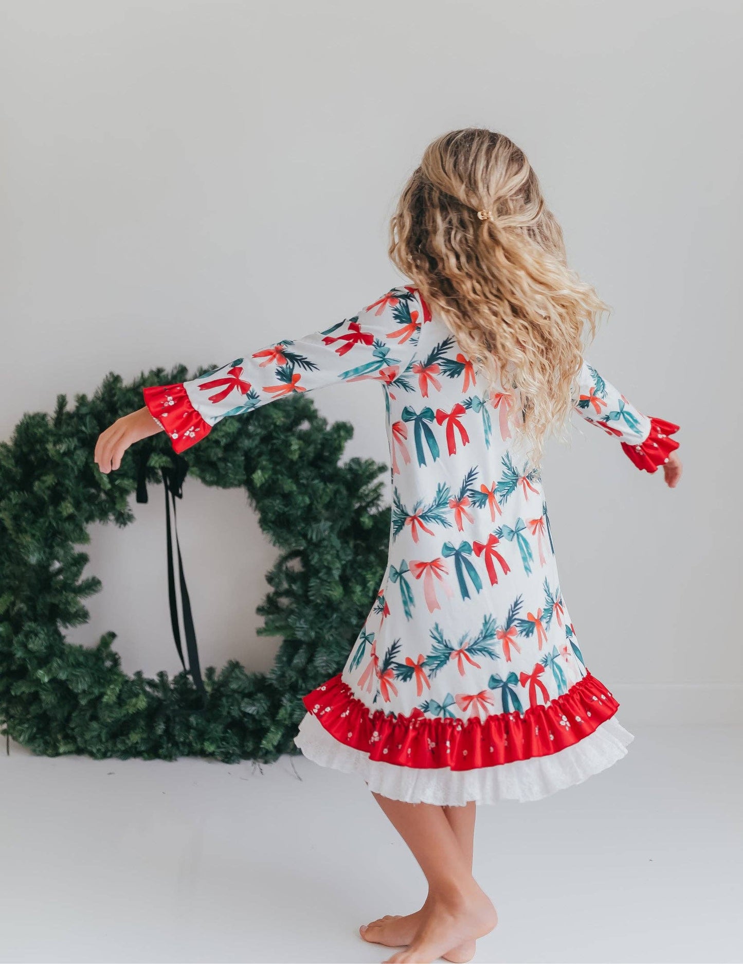Holly & Bows Christmas Holiday Lounge Gown