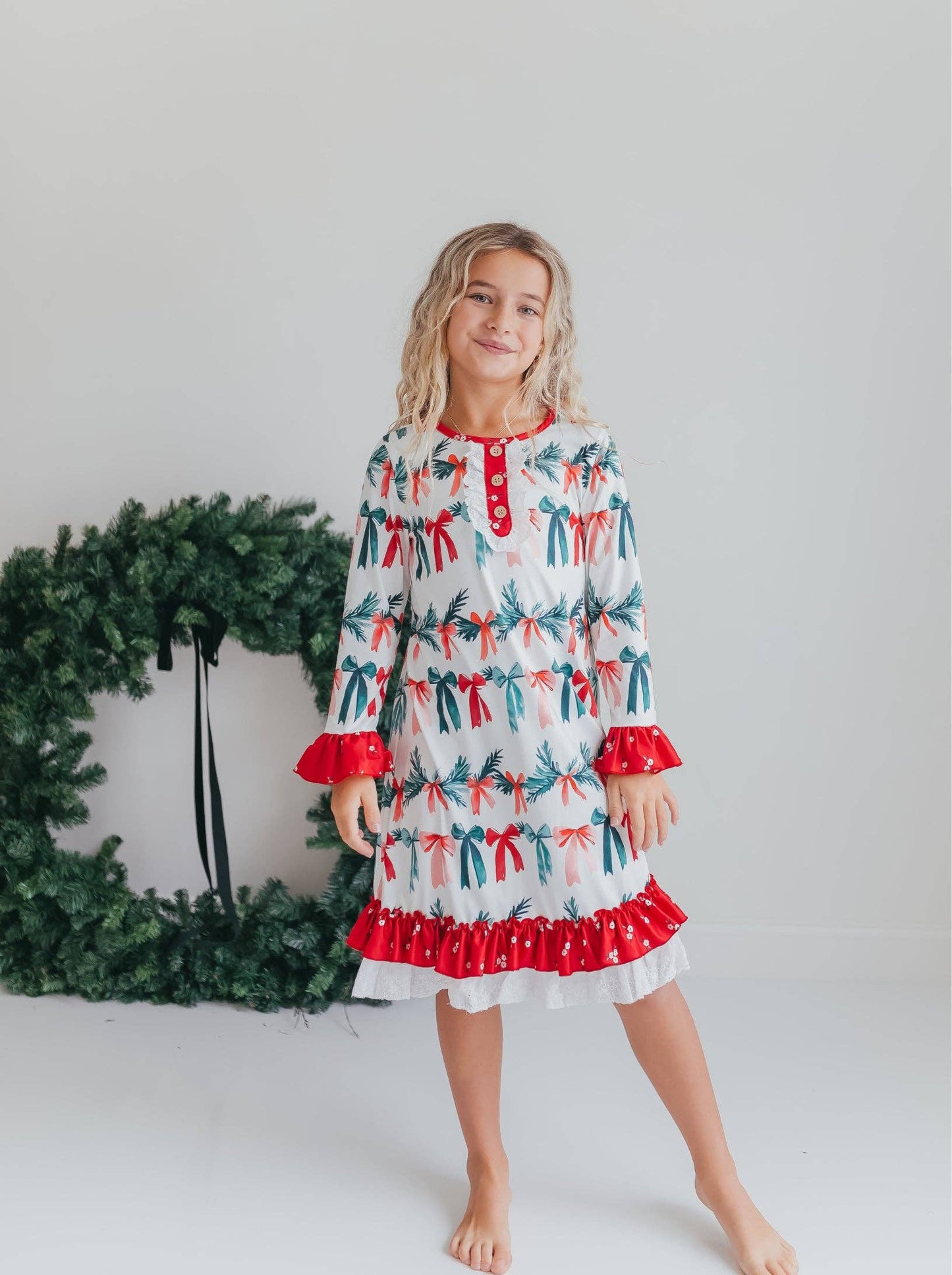 Holly & Bows Christmas Holiday Lounge Gown