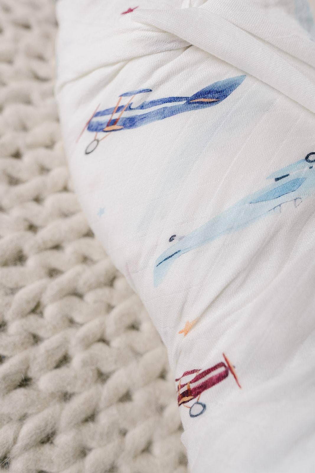 Vintage Airplanes Muslin Swaddle Blanket