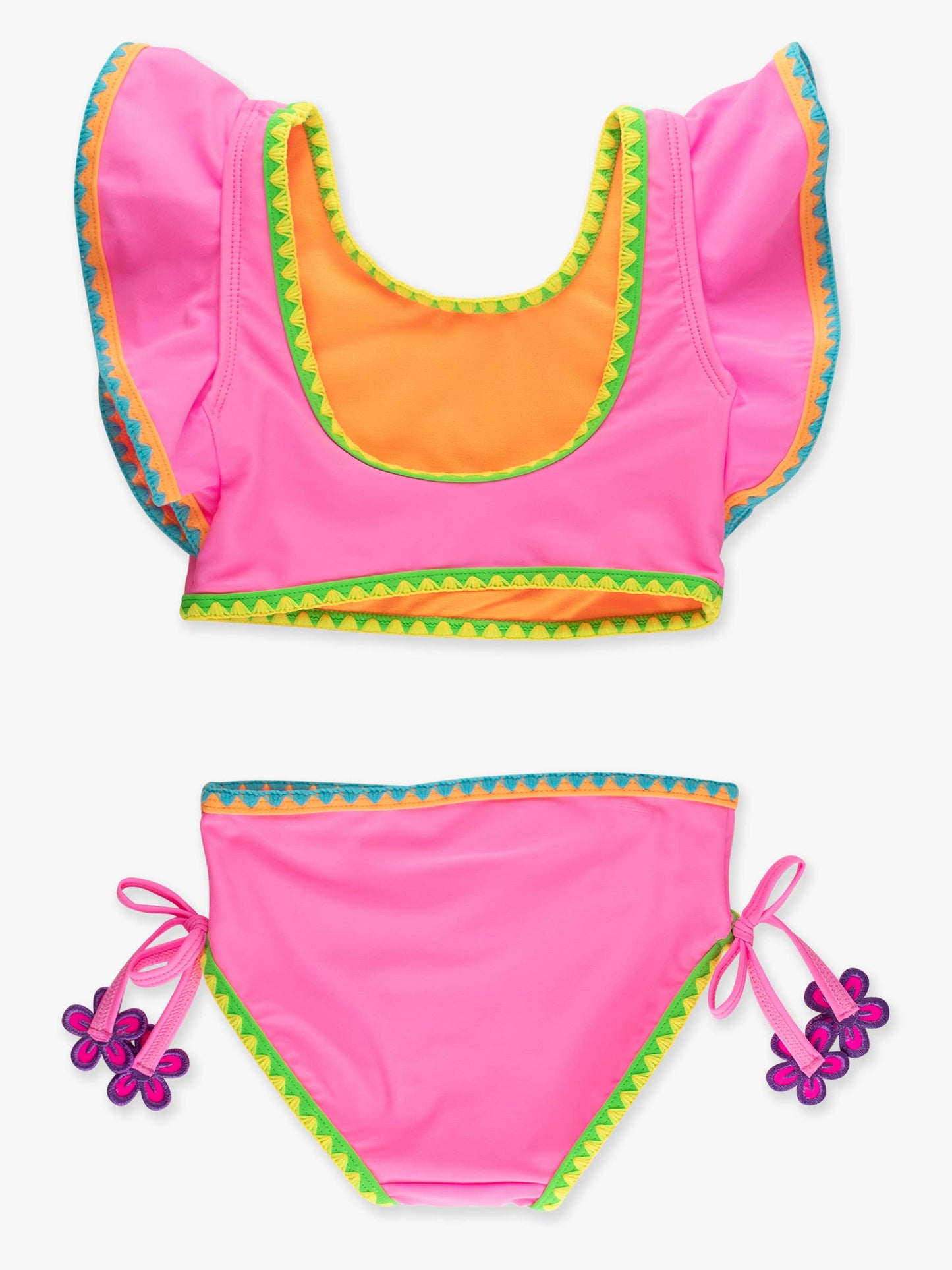 Neon Pink Crochet Butterfly Swimsuit