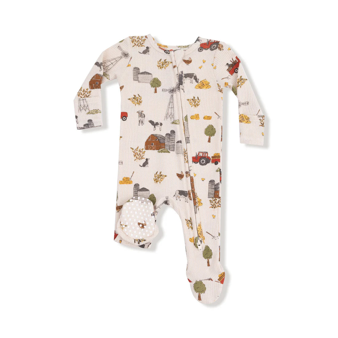Angel Dear Hay Farmer Zipper Footie